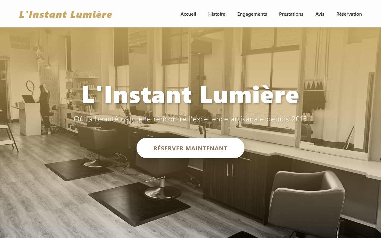 Aperçu du site du salon L’Instant Lumière
